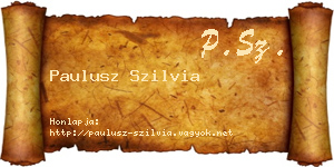 Paulusz Szilvia névjegykártya