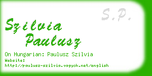 szilvia paulusz business card